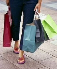 woman with lots of bags